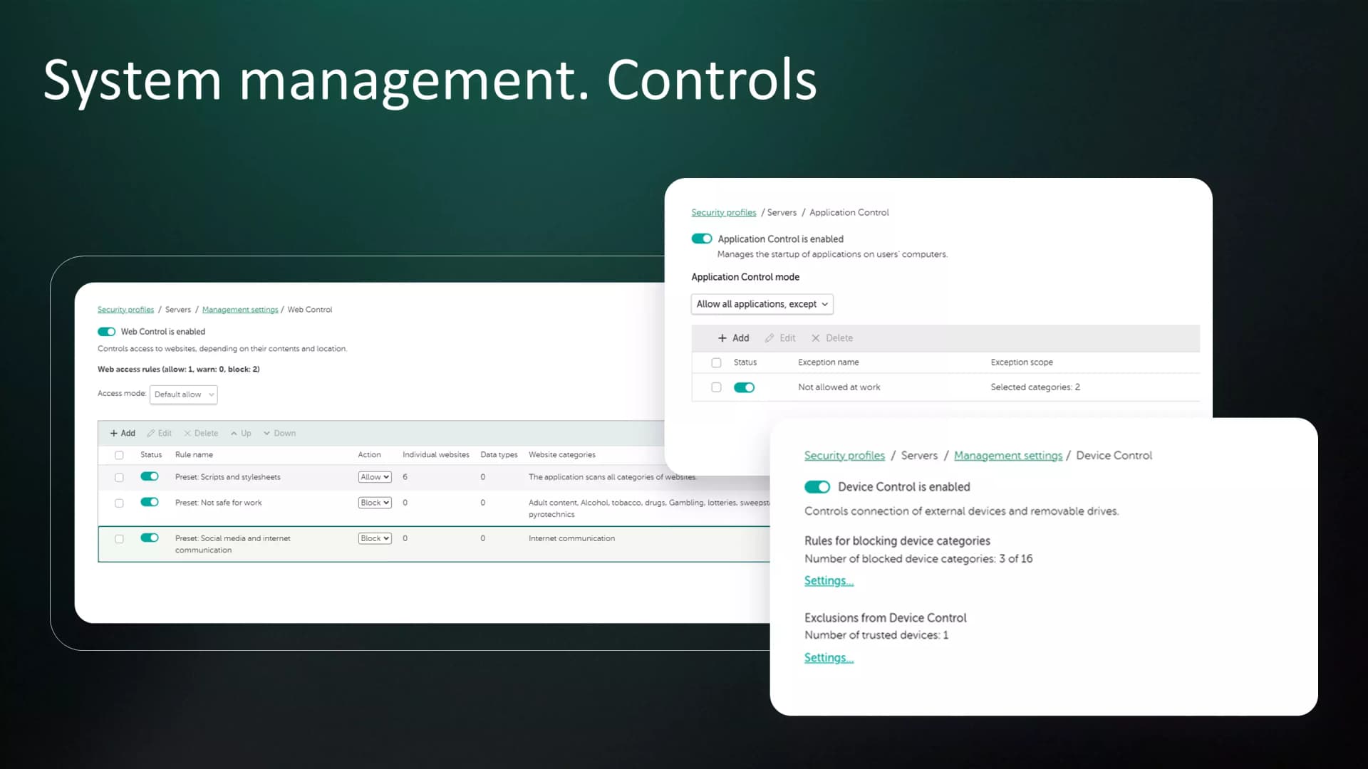 System management Controls