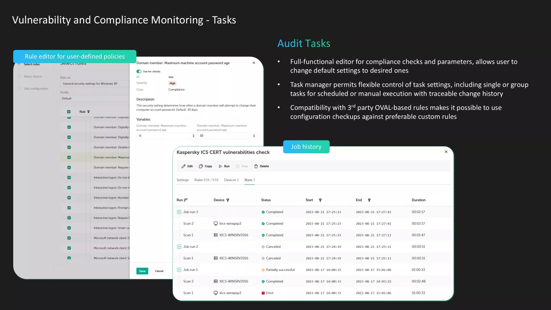 Vulnerability and Compliance Monitoring - Tasks